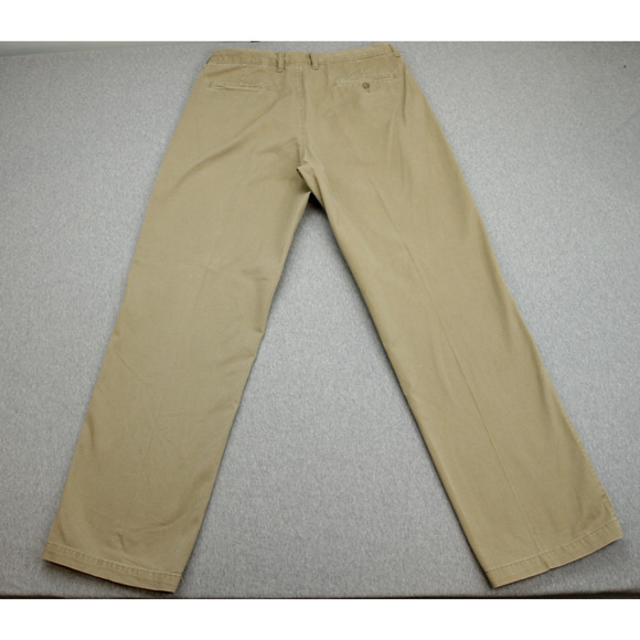 J Crew Pants Mens 34 x 34 Beige Broken In Chino Flat Front - Picture 2 of 6